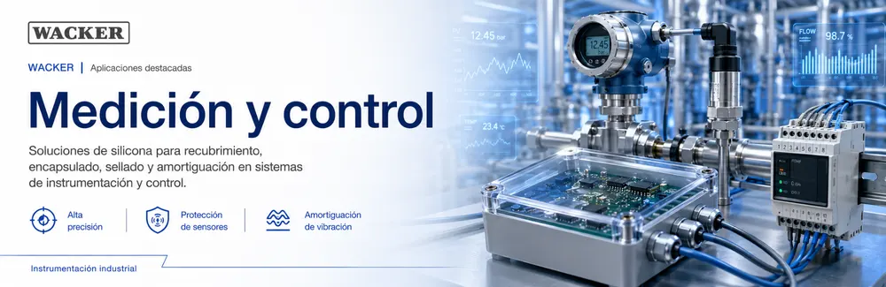WACKER medición y control: Soluciones de silicona para recubrimiento, encapsulado, sellado y amortiguación en sistemas de instrumentación y control.